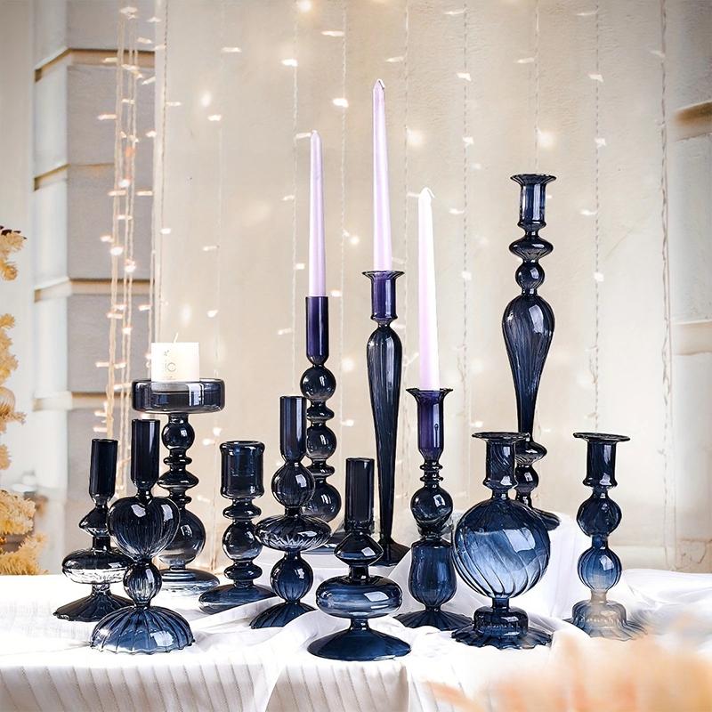 1шт стеклянная ваза гостиная столовая настольное украшение премиум-класса подсвечник композиция свет роскошный стиль мульти-стиль