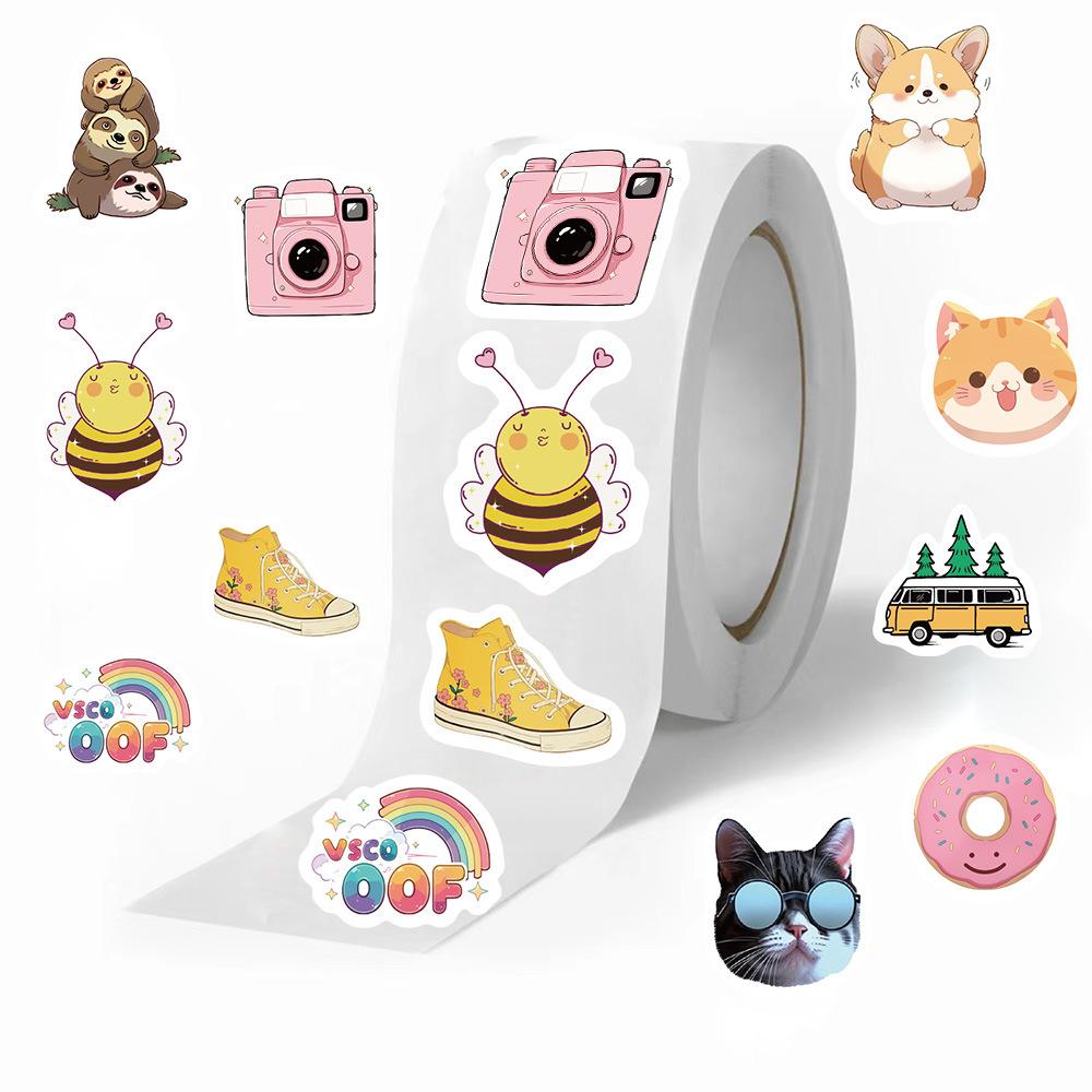 500 Pieces/roll Roll Tape Small Freshman Account Material Decorative Envelope Special Sealing Sticker