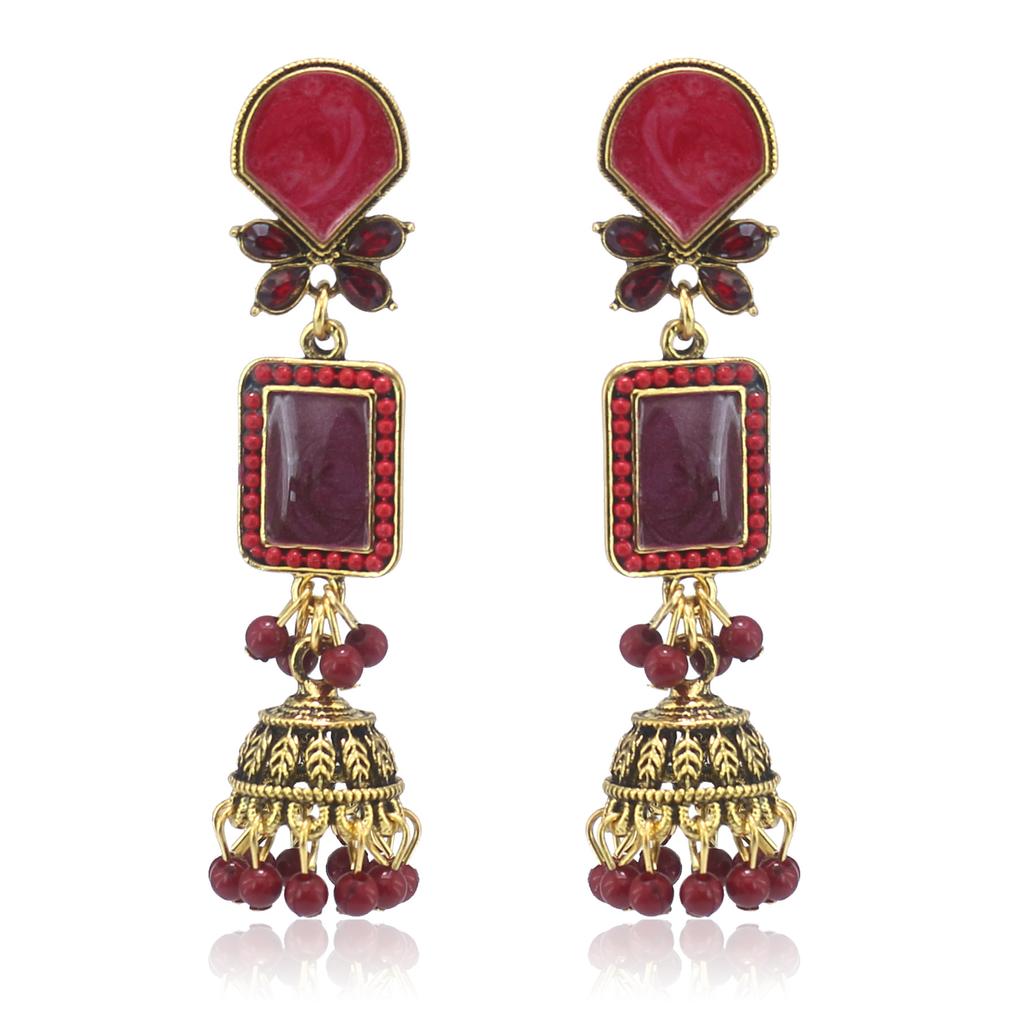 Серьги-колокольчики в стиле ретро, универсальные ослепительные длинные серьги с капающим маслом, танцевальные свадебные серьги-фонарики Ид аль-Фитр Лассер Байрам