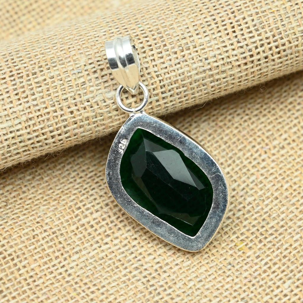 Solid 925 Sterling Silver Chrome Diopside Gemstone Jewelry Handmade Women Pendant