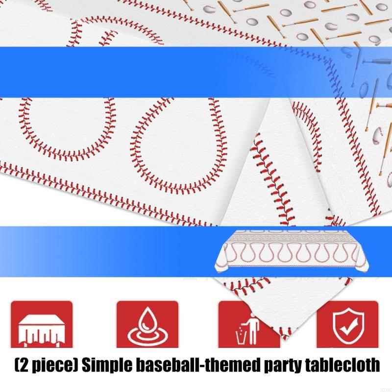 Набор из 2 скатертей Sport Decors с бейсбольным акцентом, создающих яркую атмосферу для дней рождений и мероприятий для взрослых HX6C