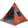 VidaXL Tipi Camping Tent 7 Person, Shade Tent with Carry Bag, Camping Awning, Garden Shelter, Orange 94429