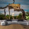 Гобелен для домашнего декора, художественный гобелен для спальни, лесной животный, тигр, леопардовый принт, декоративный гобелен