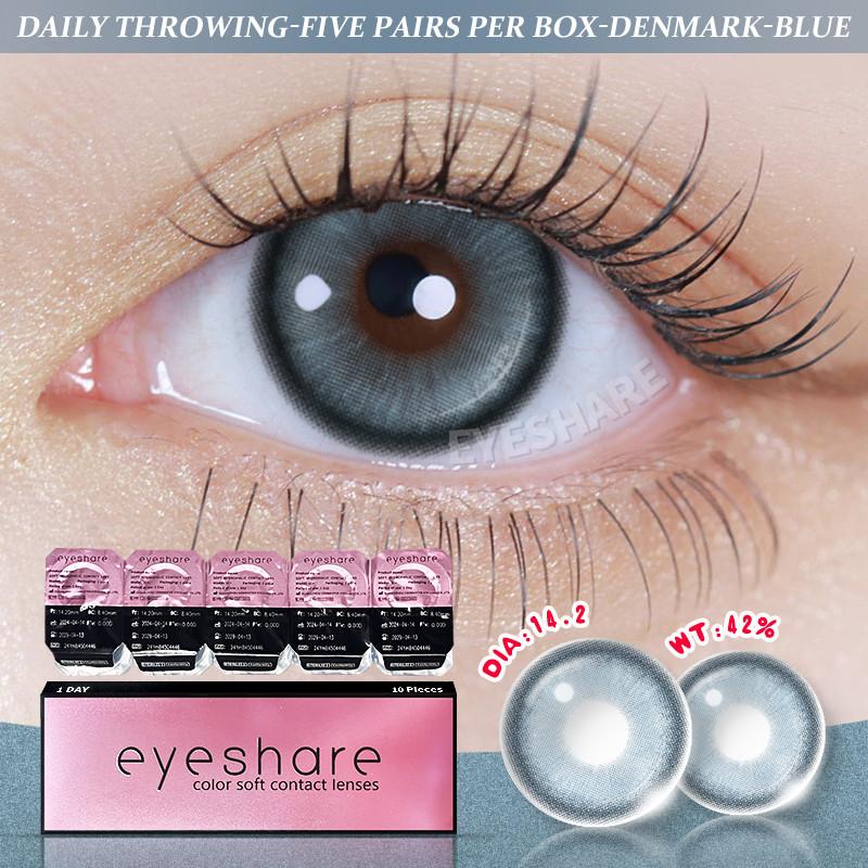 Eyeshare 1 Day Daily Lenses 5Pair Color Contact Lenses for Eyes 42% High Water Eye Contacts Disposable