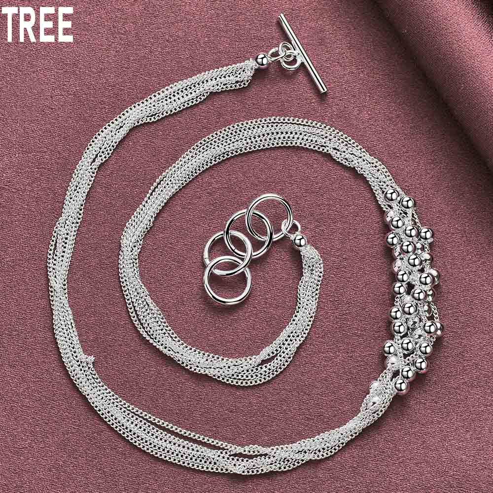 Ожерелье из стерлингового серебра 925 пробы с маленькими бусинами и виноградом, модные свадебные украшения