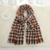 Vintage Classic Women's Thousand Bird Checkered Scarf Thick Winter Atmosphere with Neck Warmers Elegant Scarves Accessories Gift