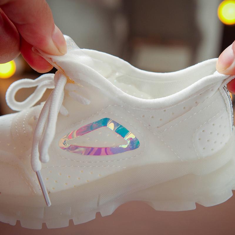 Детская сетчатая обувь со светодиодной подсветкой для мальчиков и девочек, нескользящая мягкая подошва, дышащая, повседневная, модная, спортивная