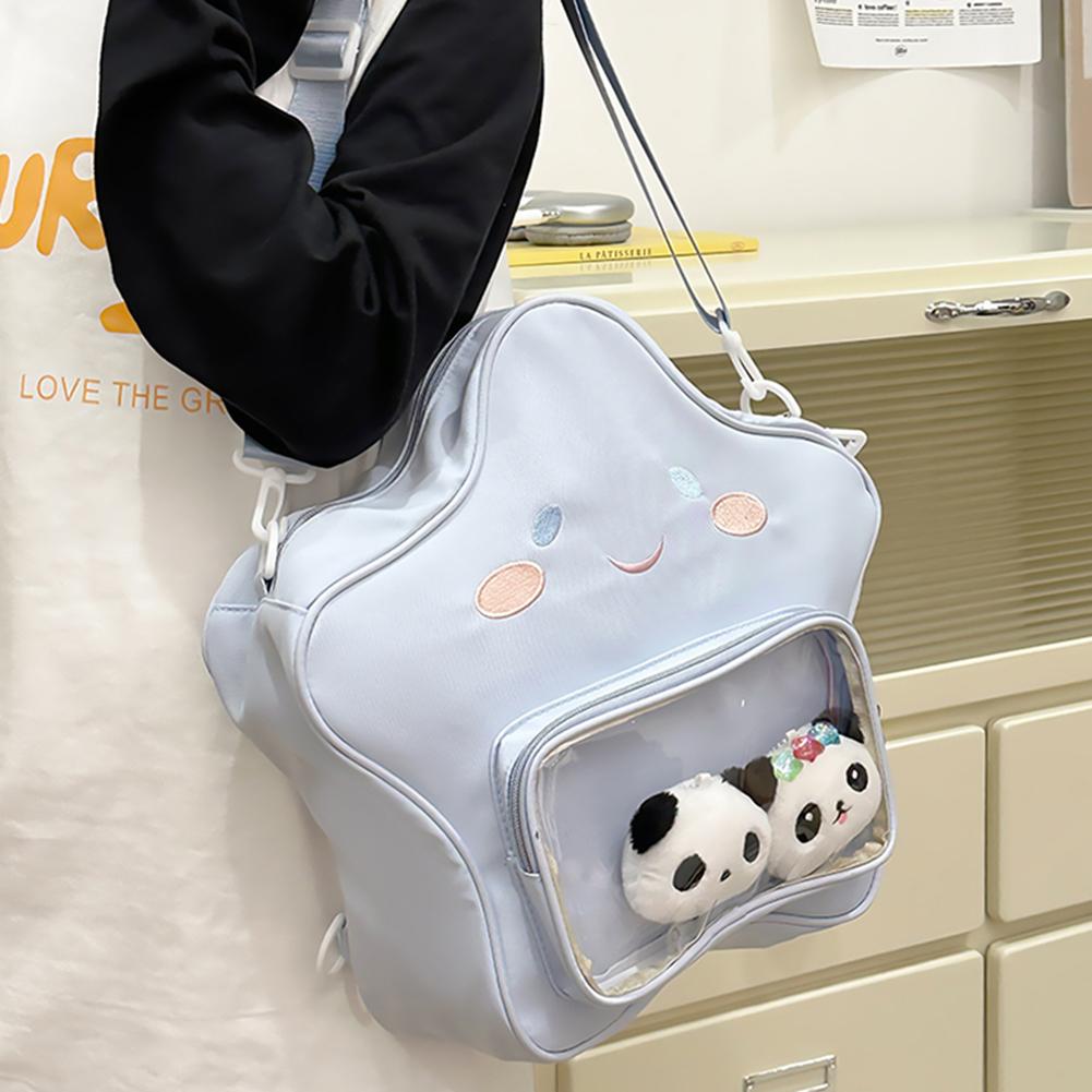 Kawaii рюкзак для женщин школьный рюкзак на молнии нейлоновый с прозрачным карманом рюкзак милый рюкзак для путешествий праздник