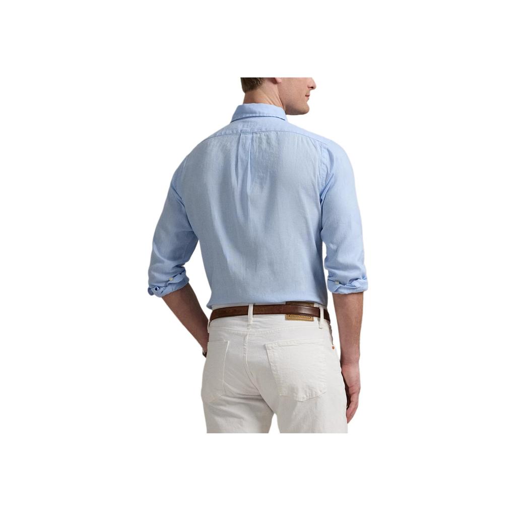 Polo Ralph Lauren Дышащая рубашка поло с вышивкой логотипа Мужские рубашки Синий 710967608-006