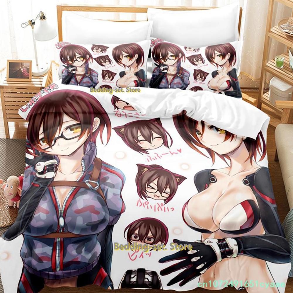 Kawaii Girl Roboco-san Vtuber Постельное белье Single Twin Full Queen King Size Bed Set Adult Kid Bedroom Duvetcover Sets Anime Bed