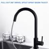 2 Spraying Modes 360° Rotating Pull Out Faucets with Sprayer Bathroom Basin Sink Faucets Stainless Steel Hot & Cold Tap