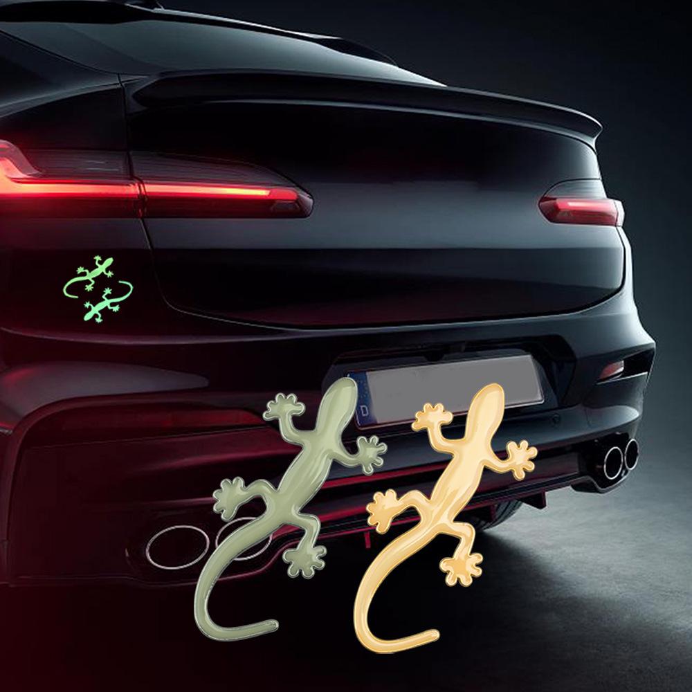 3D Luminous Metal Gecko Car Sticker - Decorative Scratch Cover for Car Body & Tail