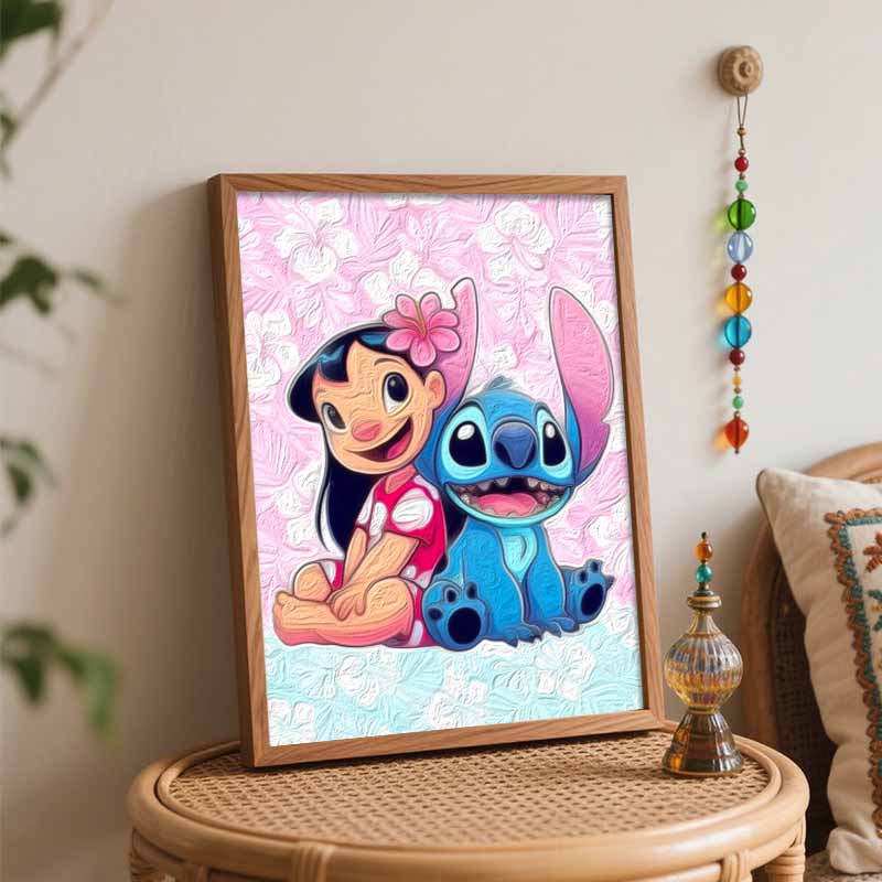 Disney Лило и Стич цифровая масляная живопись DIY раскраска ручная роспись заполнение домашний декор подарок холст настенное искусство для декора гостиной