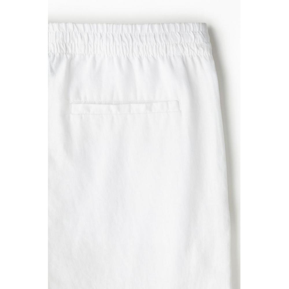 Льняные брюки HM Regular Fit, белые