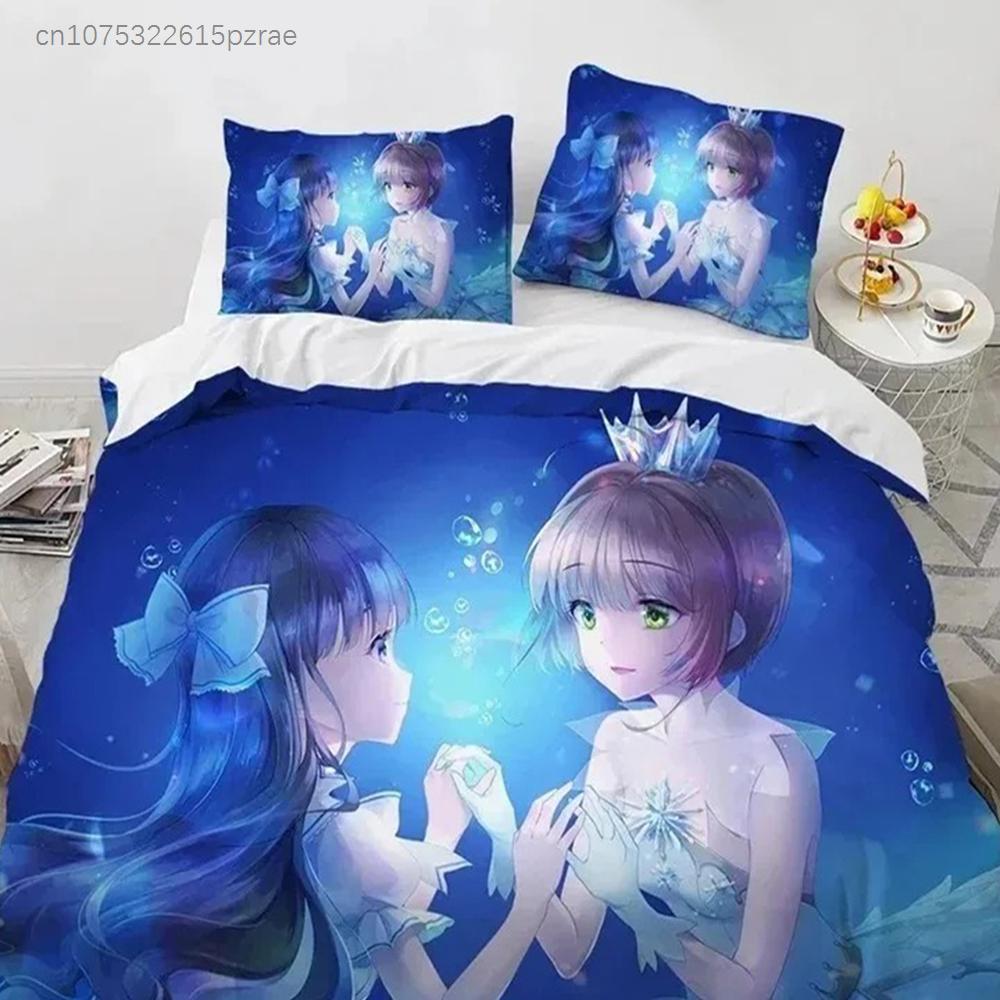Постельное белье Cardcaptor Sakura 3D-печать Подходит для спальни Комплект пододеяльника с наволочками Детский домашний текстиль