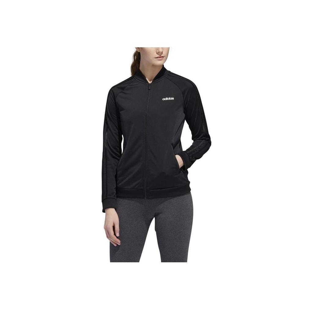 adidas Женская классическая спортивная куртка с 3 полосками Черная DZ7656