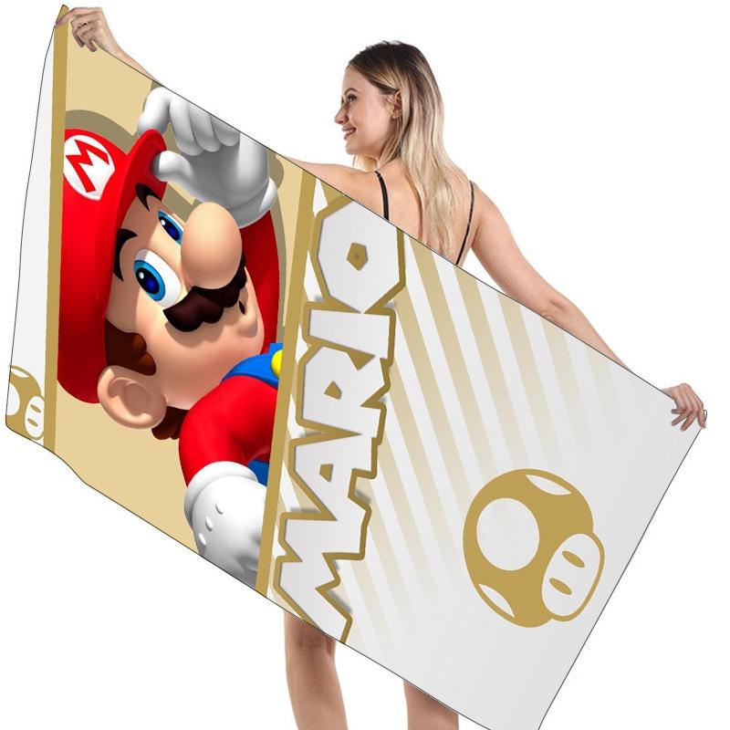 Детское пляжное полотенце Марио Супермягкое и впитывающее!
