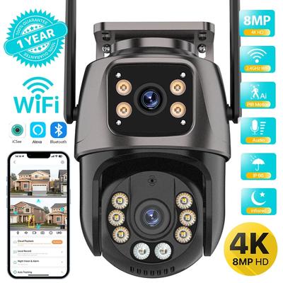 LS VISION EU 4K 8MP HD Wifi PTZ камера наружная 4MP двойной объектив двойной экран AI автоматическое отслеживание IP камера видеонаблюдения аудио видео наблюдение P2P iCSee