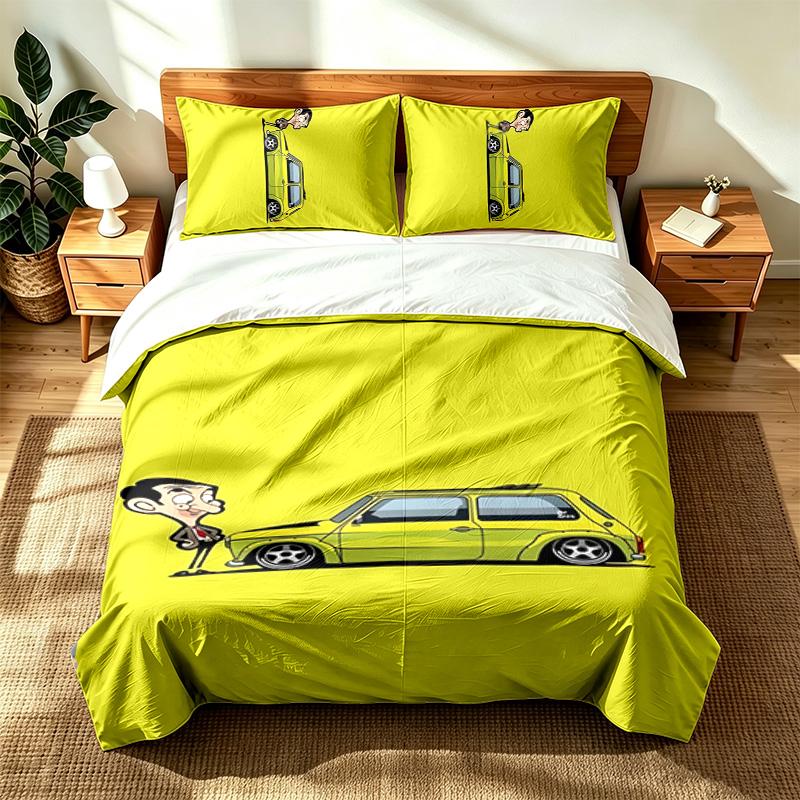 Mr. Bean (1) 3pc set suitable for master bedrooms soft and comfortable an ideal gift for family and friends Includes one duvet cover and two pillowcas