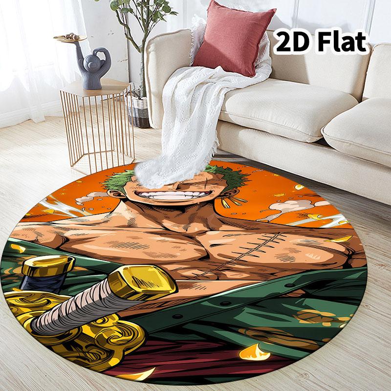 Roronoa Zoro One Piece Round Area Rug Carpet Rug For Living Room Bedroom Sofa Playroom Decor Nonslip Floor Mat