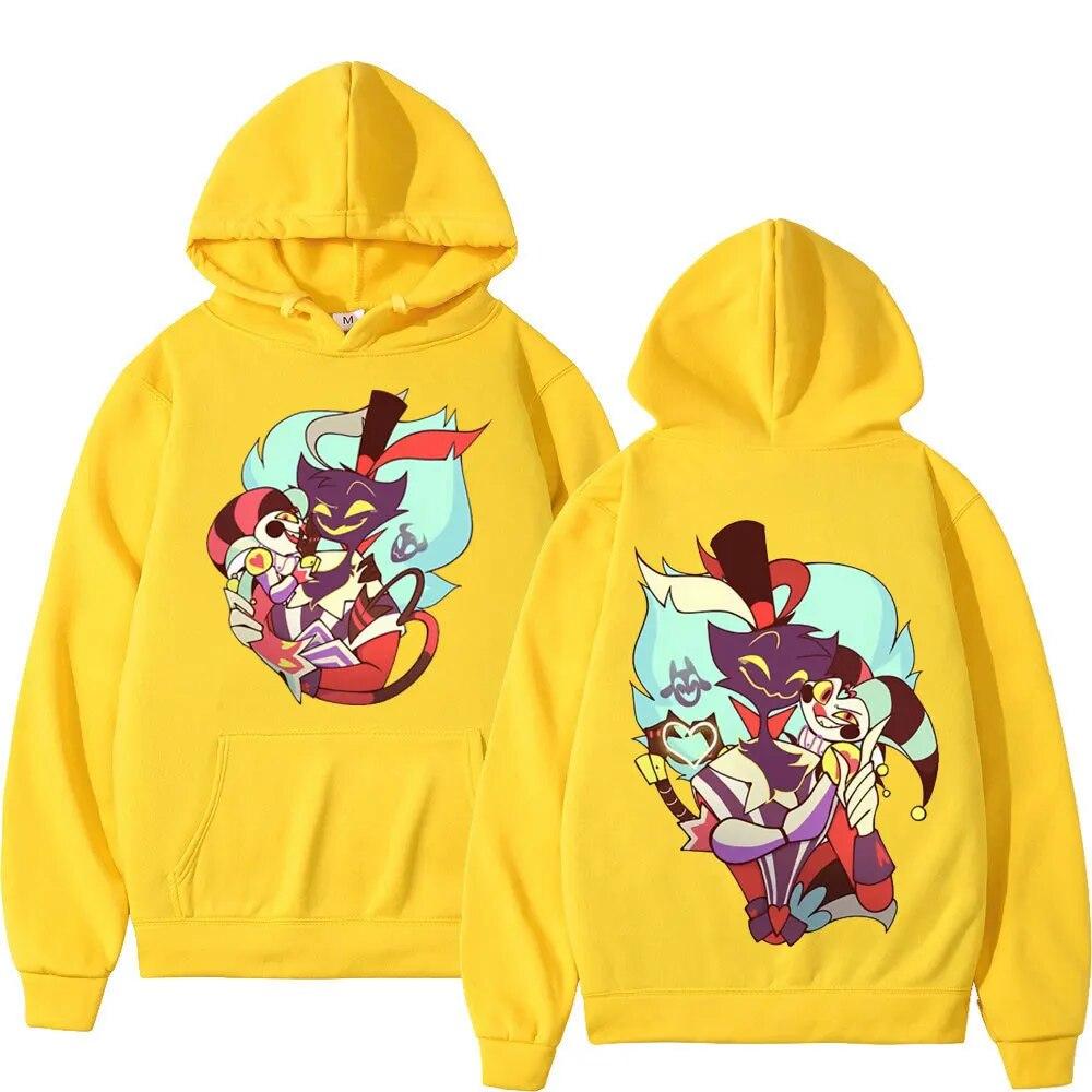 Anime Helluva Boss Double Sided Print Hoodie Unisex Women High Street Fashion Oversized Pullovers Cartoon Trend Hooded Sweatshirts