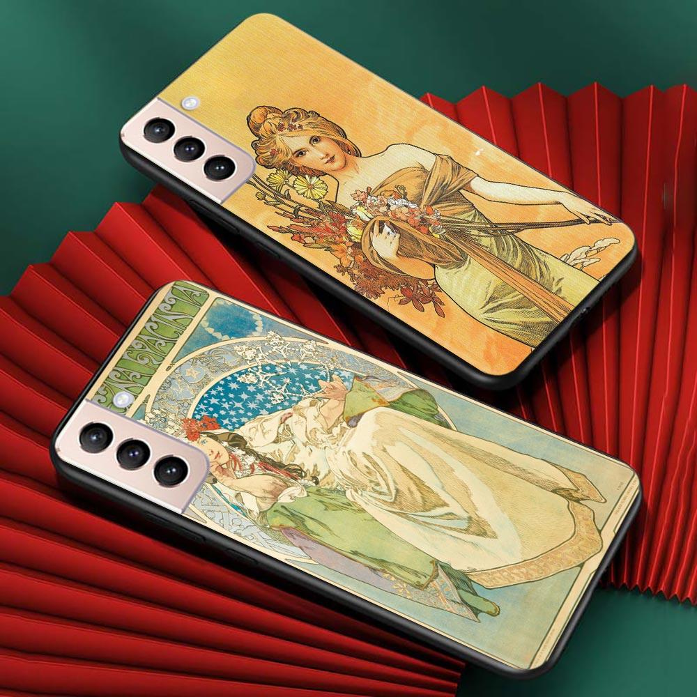 Чехол для Samsung Galaxy S21 S20 S10 S9 S8 Plus Ultra 5g S10lite S10e S7edge S20 S21 Fe, художественный постер, Альфонс Муха, тонкий