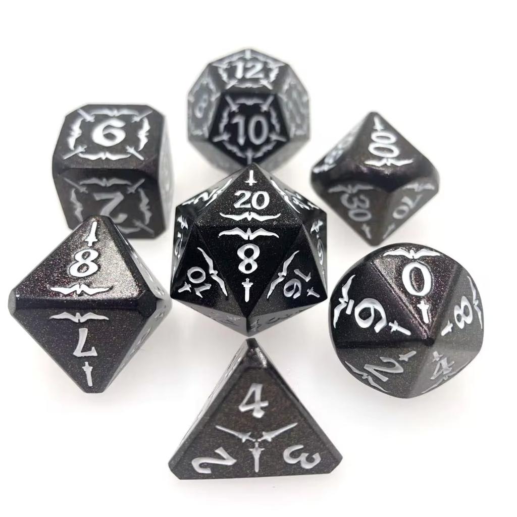 Cusdie Металлический набор кубиков D&D Орел Dungeons and Dragon 7 шт. D4-D20 Многогранные кубики для ролевой игры Pathfinder, Настольные игры