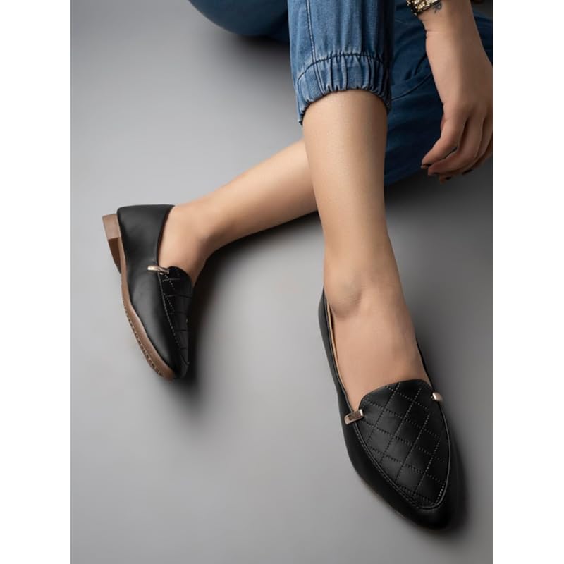 Shoetopia Stylish, Casual Wear, Comfortable Flat Bellies For Women & Girls / Uk4 Black