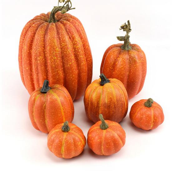 7 шт. Искусственные тыквы Осеннее украшение Искусственная пенопластовая тыква Настольная центральная композиция для Дня благодарения Урожай Осень Домашний декор