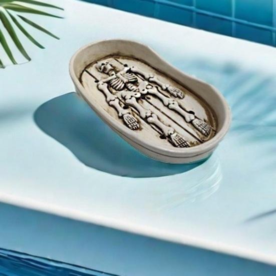 Органайзер для мыла, многоразовый, легко моется, самоосушающийся, дизайн, держатель для мыла из смолы в форме скелета на Хэллоуин