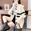 New Autumn and Winter Loose Lazy Style Knitted Jacket Design Sense Niche Stand-up Neck Sweater Cardigan Women