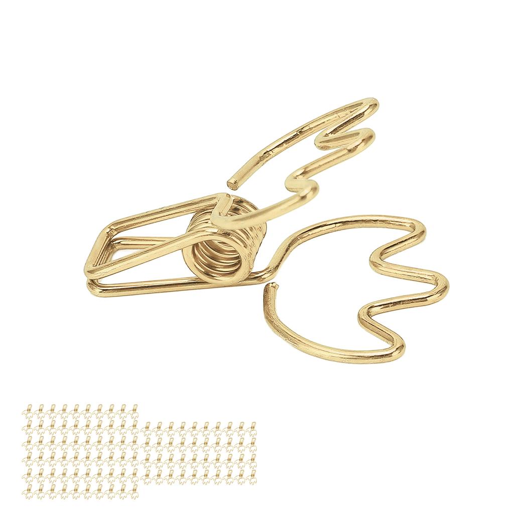 100Pcs Paper Clamps Metal Hollow Strong Clamping Force Crown Shape Tail Clips for School Home