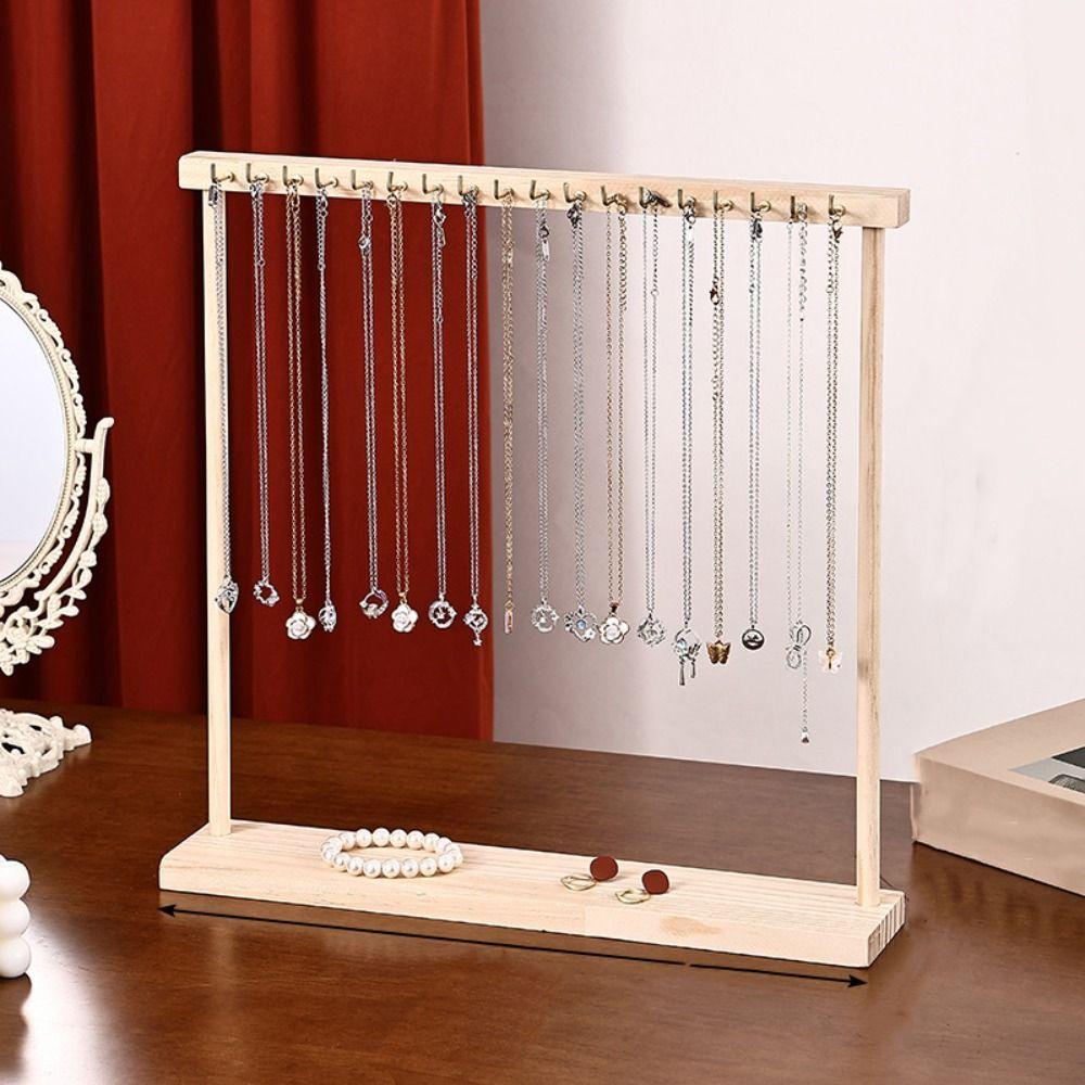Exquisite Necklace Hanging Rack Portable Jewelry Jewelry Holder Simple Wood Necklace Stand  Desk