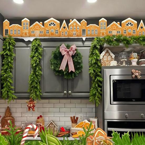 DIY Foldable Christmas Gingerbread House Cardboard Kit with LED Light Make A Gingerbread House Craft Kit for Home Cabinet Christmas Party Decoration