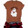 Women's Summer Ghost Pattern Short Sleeve Halloween T-Shirt