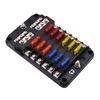 Car Boat Fuse Box Holder with Plastic Cover for Power Panel Board Camper RV Accessorie 6/12 Way Blade Fuse 12-24V