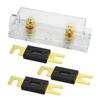 1 ANL Fuse Holder + 3 Pcs with 30A ANL Fuse for Car Audio Amplifier, Gold Plated (30A)