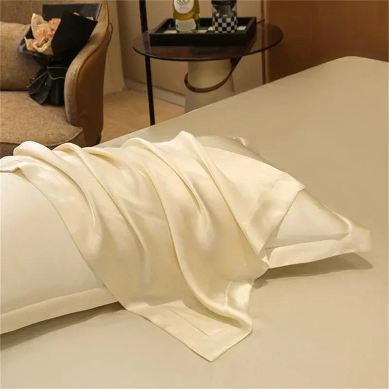 Наволочка из чистого шелка 25 Момми, наволочка из 100% шелка тутового дерева, красивая шелковая однотонная модель с окантовкой