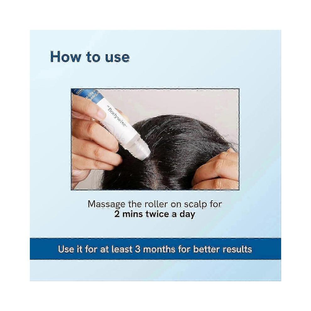 Be Bodywise Hair Growth Serum Roll-On with 3% Rosemary and Redensyl - 25ml Formula for Effective UK Hair Care