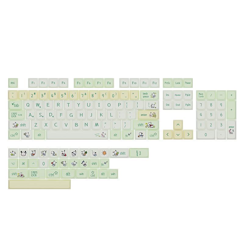 Набор кейкапов XDA PBT - Узор 'Собачка Пача', Сублимационная печать, Японский/Русский.