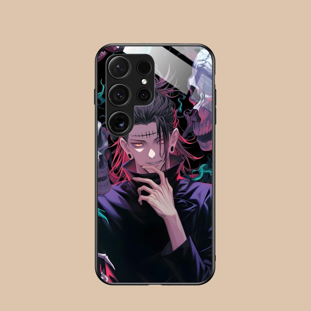 Чехол для телефона Jujutsu Kaisen Geto Suguru для Samsung Galaxy A56 55 54 53 52 51 36 35 34 23 16 15 5G Стеклянный Цветной Чехол Роскошный
