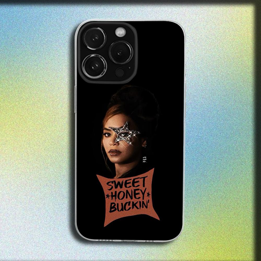 Чехол для телефона певицы B-Beyonce для iPhone 16,15,14,13,12,11 Plus,Pro,Max,XR,XS,X,Plus,SE,Mini Прозрачный Мягкий Чехол