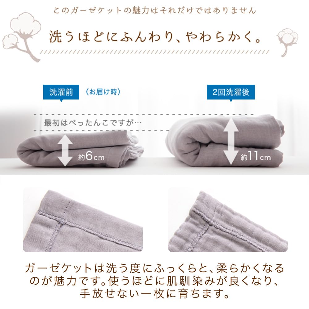 Tansu no Gen Марля Экстра 200 x Полотенце 18900005 Одеяло, Двуспальное, 100% Хлопок, Широкое, 5-слойная марля, Стираемое, 210см, Одеяло, Хлопок, Одеяло, (74354)