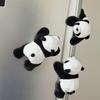 Cute Soft Plush Panda Magnet - Oval Fabric Whiteboard & Fridge Decor, Perfect for Gifting and Organizing