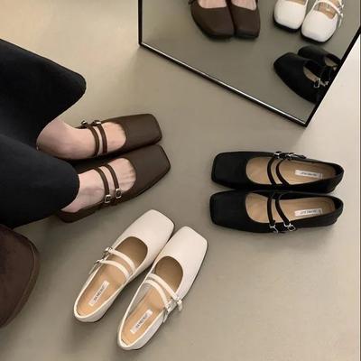 Ретро французские женские туфли неглубокие одинарные туфли женская весна 2024 взрыв корейская версия французского темперамента женские туфли Мэри Джейн на низком каблуке