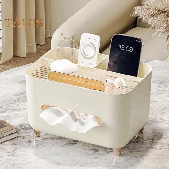 Многофункциональный держатель для крышек коробок салфеток с отделениями для хранения, вместительный прямоугольный органайзер для салфеток