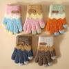 Cartoon Knitted Plush Gloves Teddy Bear Winter Gloves Cute Woolen Finger Gloves 2-5 Year Old