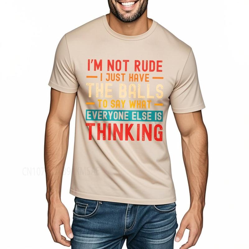 Oversized summer Boys t shirt Im Not Rude I Just Have The Balls To Say What Everyone Else Is Thinking Short Sleeve Rock ONeck