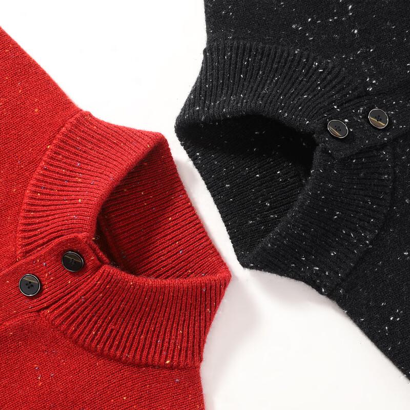 Antonio Men's Retro Henley Collar Heavy Cashmere Sweater