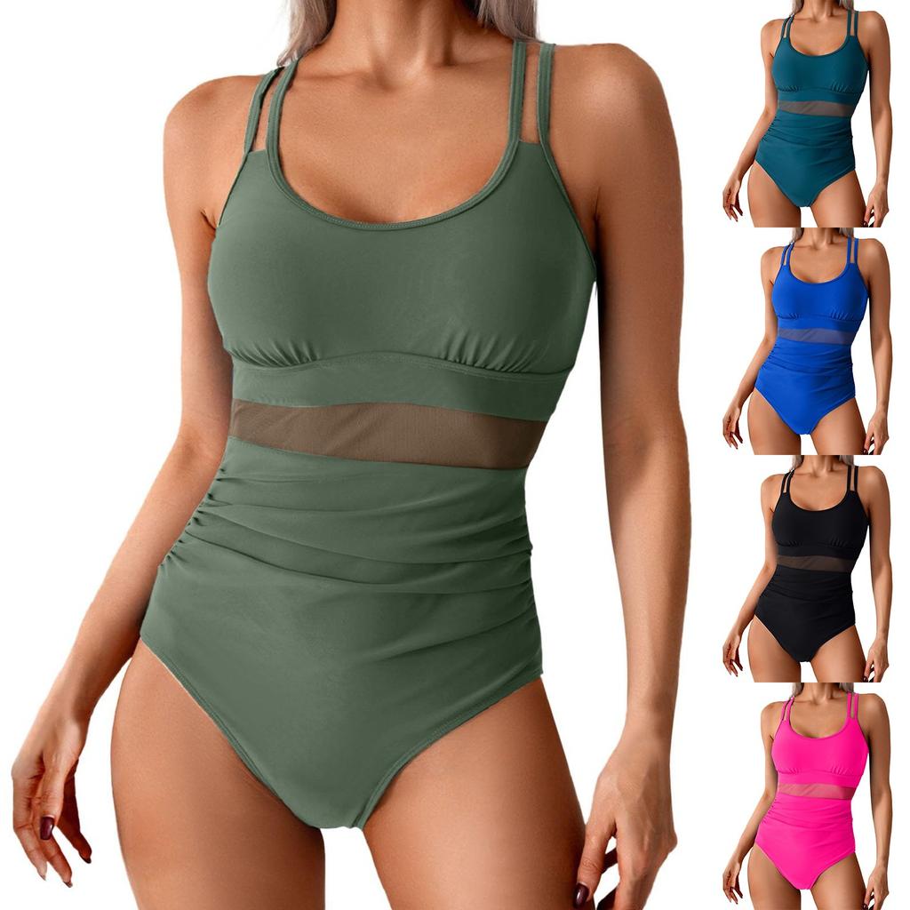 Women's One-piece Swimsuit One-piece Mesh Stitching Swimsuit Bikini
